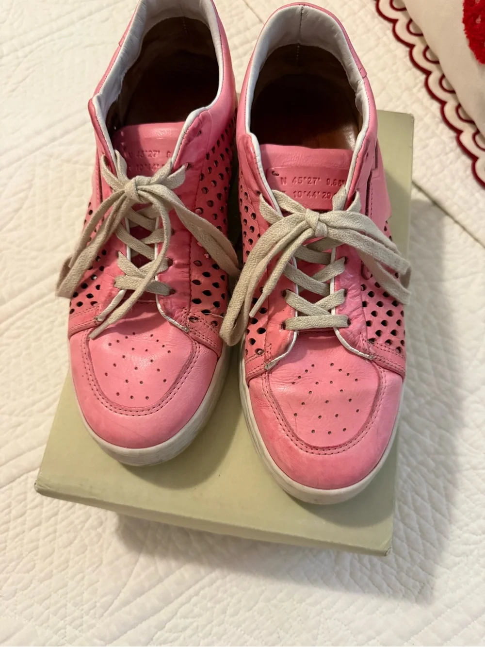 A.S. 98 Women's Pink Leather Casual Lace-Up Sneakers size 41